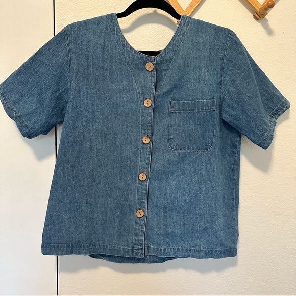 Coldwater Creek denim S/S top - Picture 1 of 4